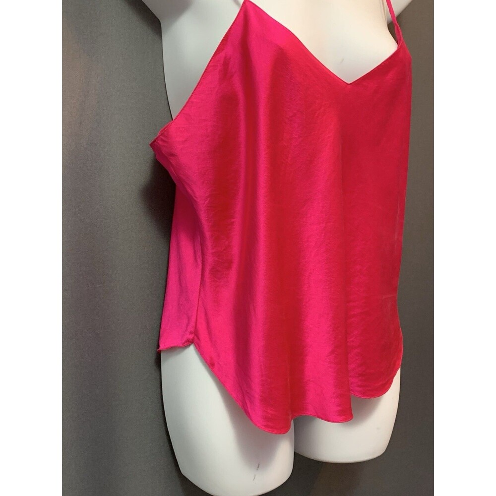 Vintage Morgan Taylor Silk Camisole Cami Tank Top Medium Hot Pink V-neck Dressy - Picture 3 of 9